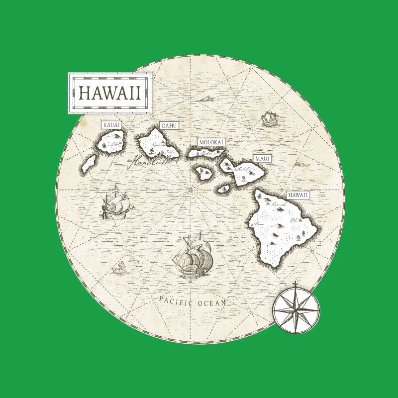 Hawaii Vintage Map
