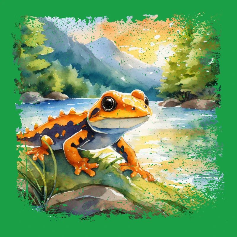 Niedlicher junger Feuersalamander