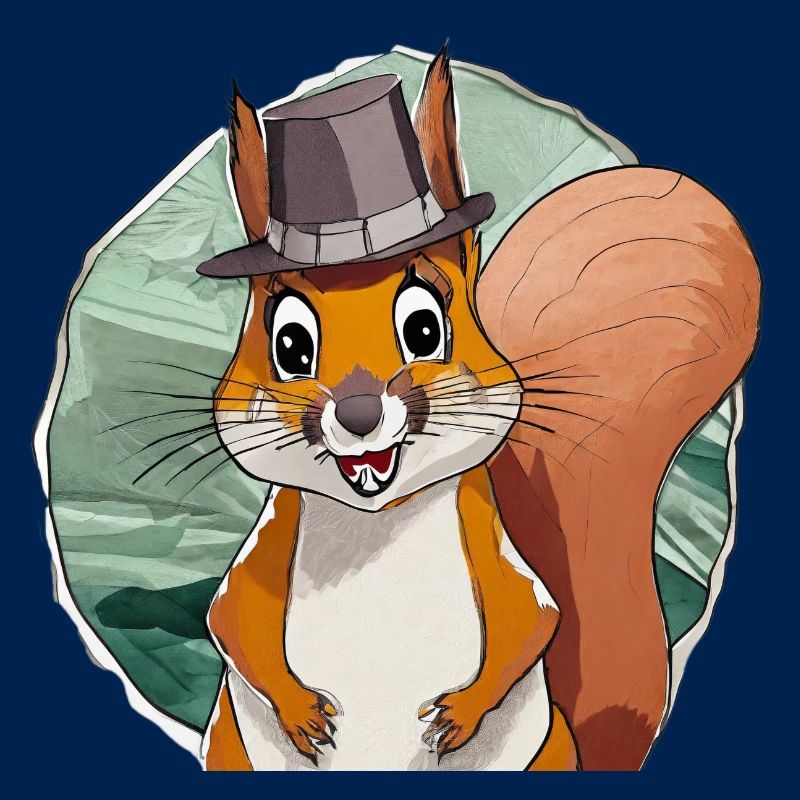 funny squirrel with hat
