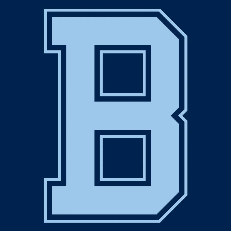 Monogramm Hellblau Varsity College Initiale B