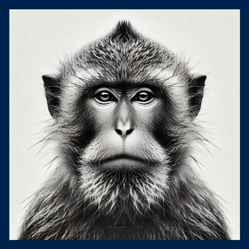 Affe in Graustufen