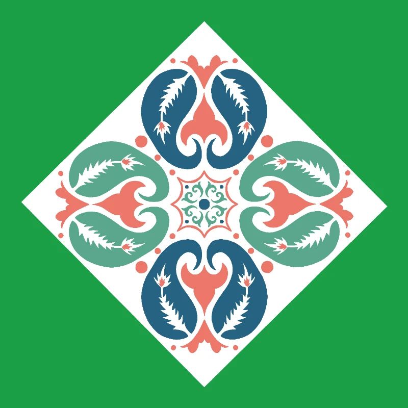 oriental pattern morocco red green blue