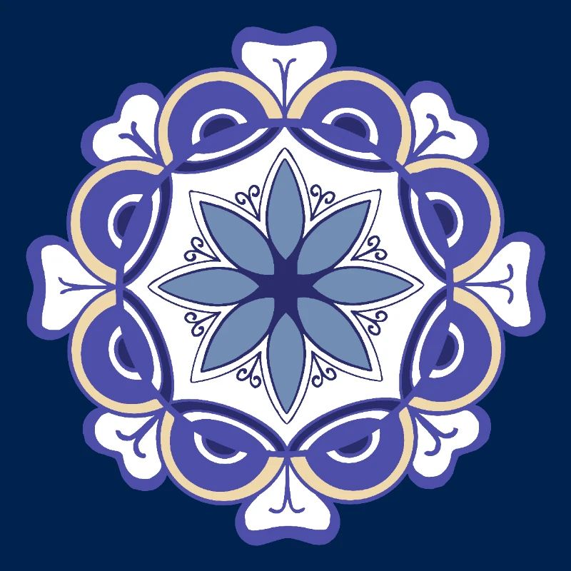 oriental pattern morocco blue tones