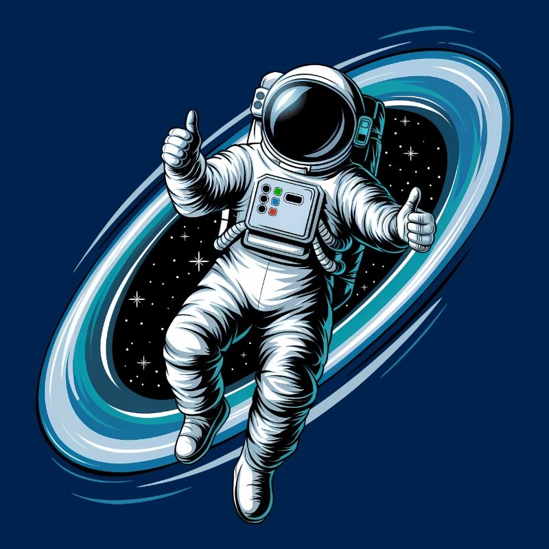 Un astronaute cool dans l’espace avec le pouce levé