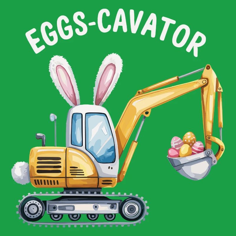 Eggs-cavator Easter excavator with bunny ears
