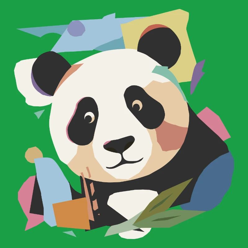 Panda heureux dans un look de collage moderne