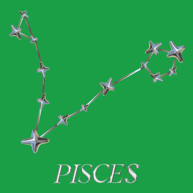 Pisces Constellation – Minimalist Silver Constellation