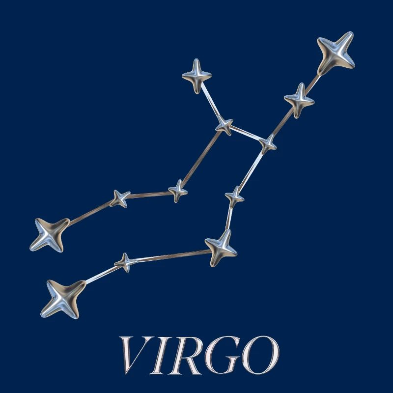 Constellation de la Vierge – Argent minimaliste