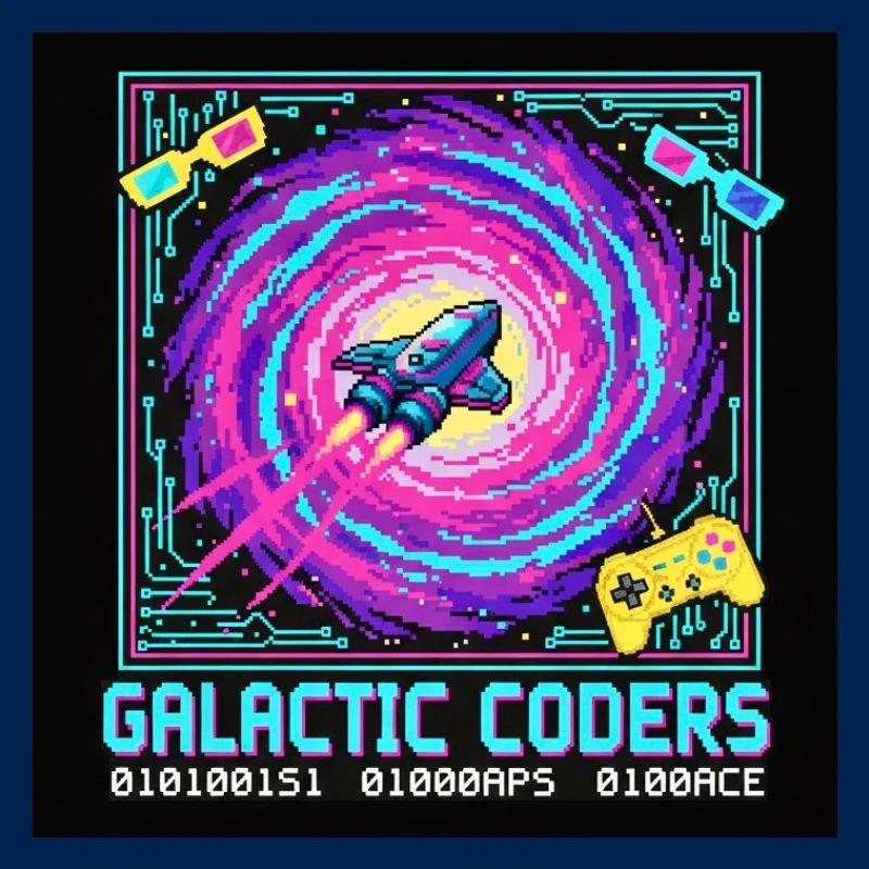 Galactic Coders Neon Pixel