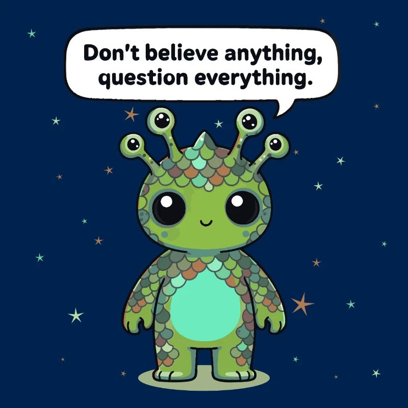 Neugieriges Alien - Statement: Hinterfrage alles