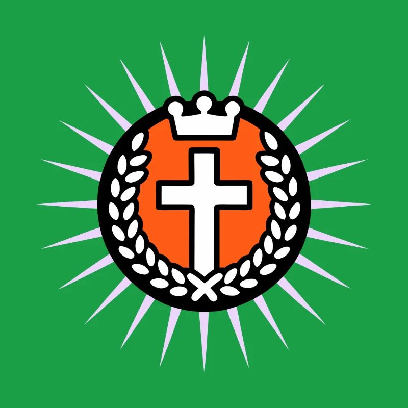 Cross in the light with crown