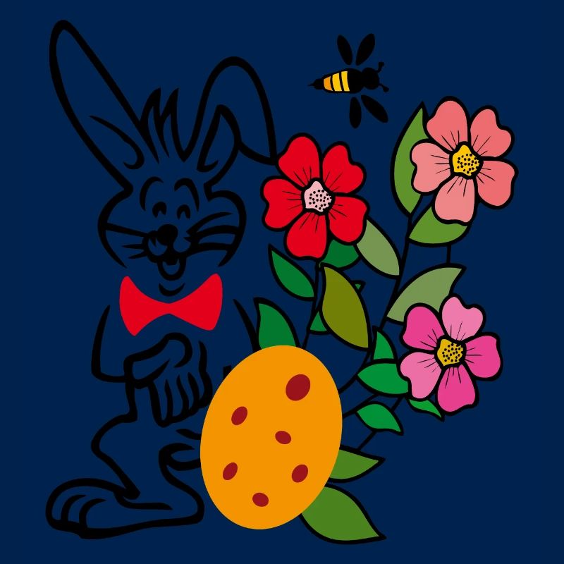 Easter with flowers and Easter egg