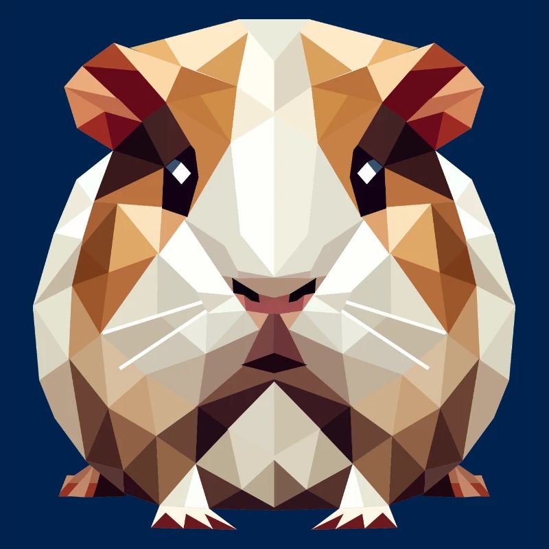 mignon cochon d’Inde dans le style low poly