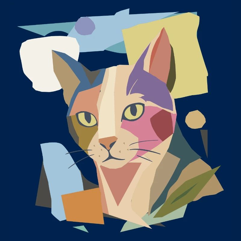 Chat abstrait dans le design moderne de bloc de couleur