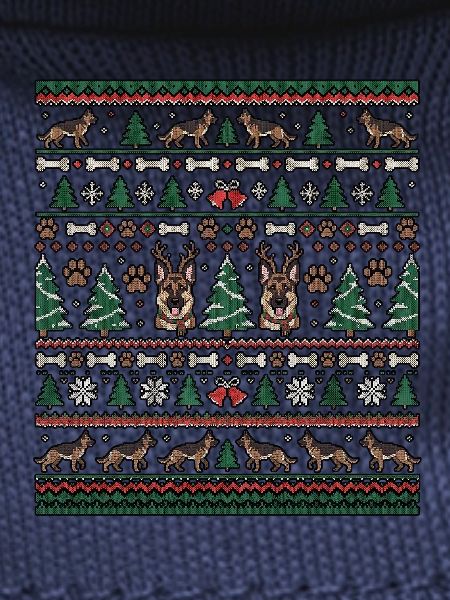 Weihnachts Schäferhund Strickdesign