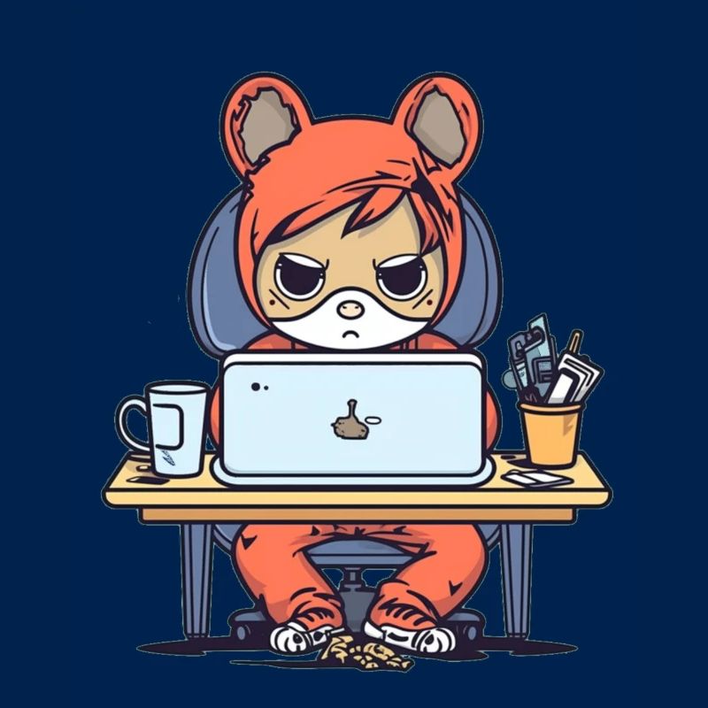 Grumpy Coder in Hoodie