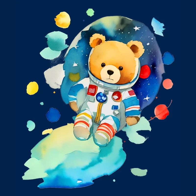 Ours en peluche dans l’espace