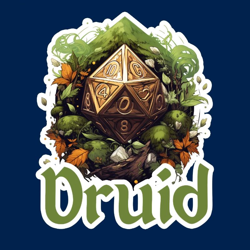 Druide avec D20 – Conception de RPG fantastique