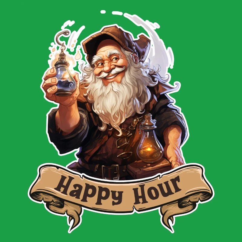 Happy Hour Dwarf with Magic Potion Role Playing Game