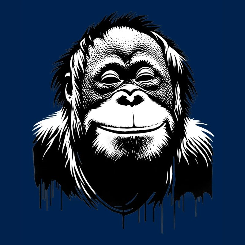 Grinning Orangutan Face | Monkey smiles