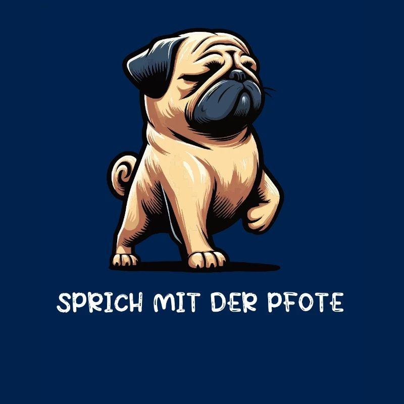 Sprich mit der Pfote Mops Möpse Mopsbesitzer 