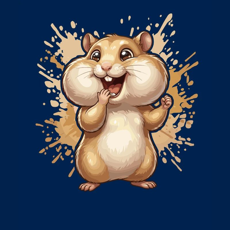Illustration joyeuse de la splash de hamster