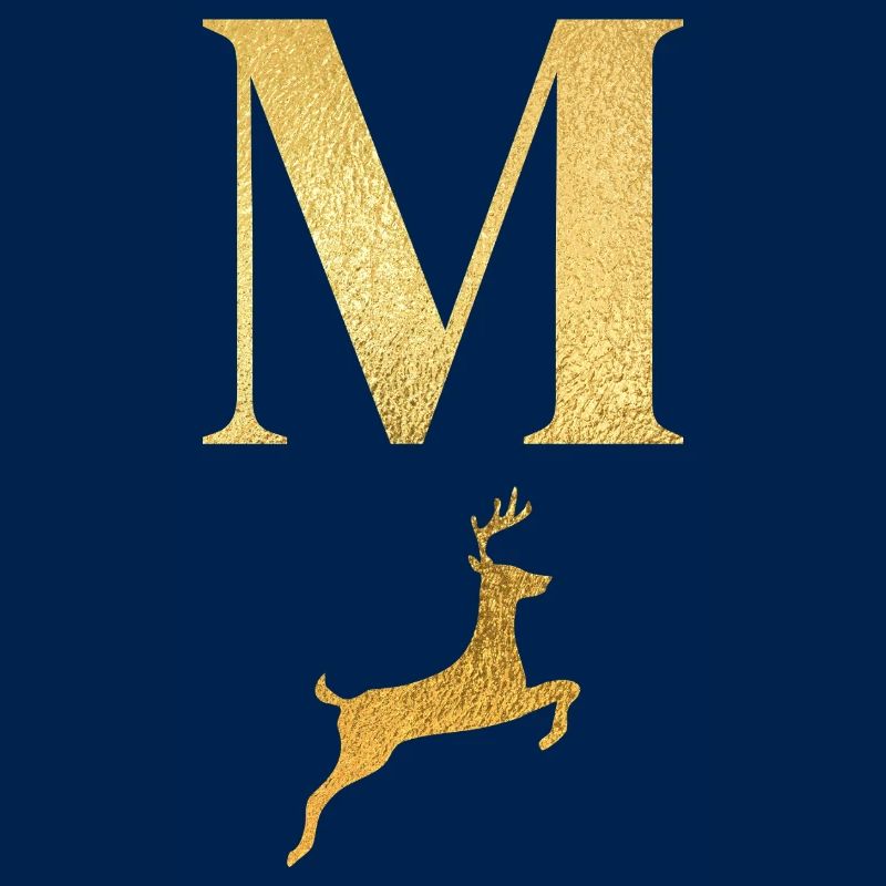 Letter m golden deer - gift idea