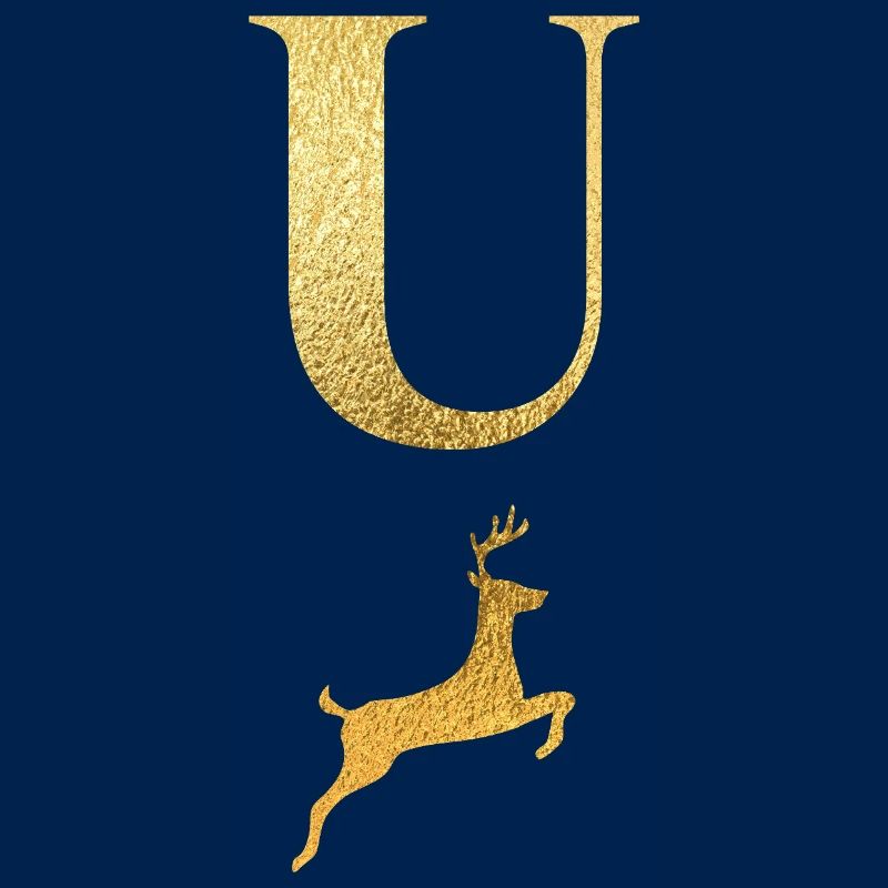 Letter u golden deer - gift idea