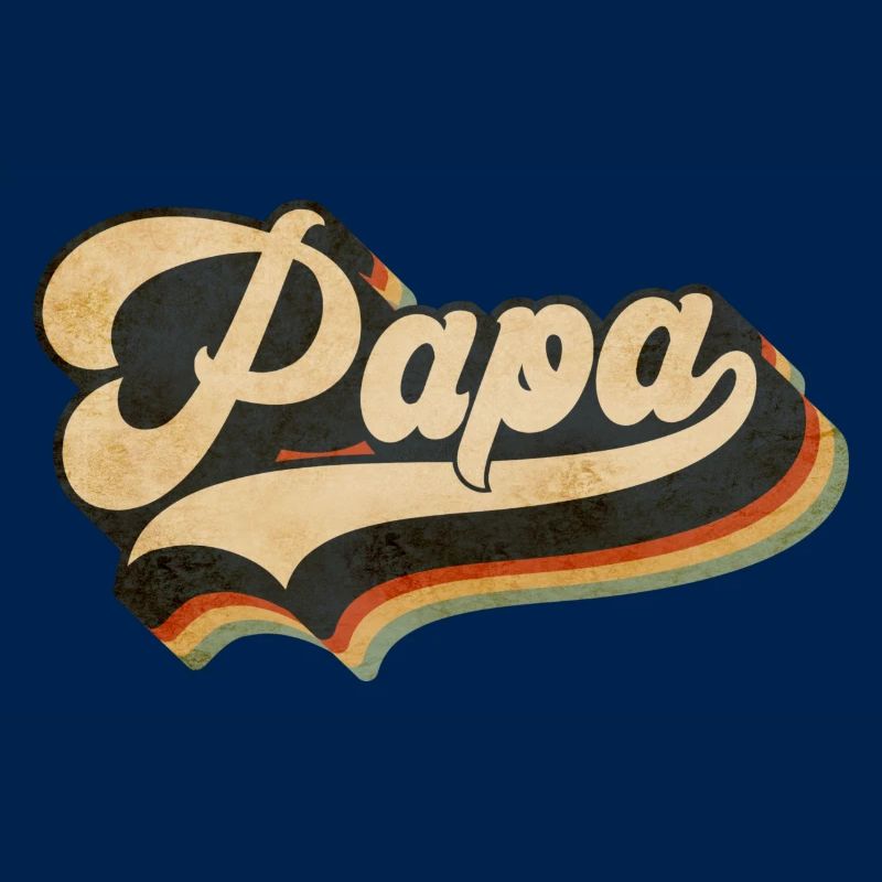 Papa Vintage Script Rainbow