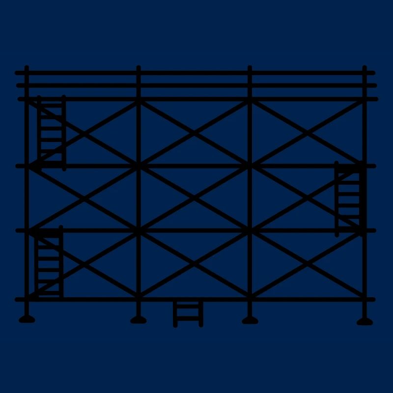 Silhouette d’échafaudage, échafaudage de construction