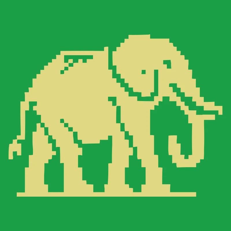 Pixel Elephant Jaune Rétro