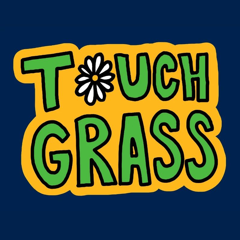 Retro "Touch Grass" Gänseblümchen