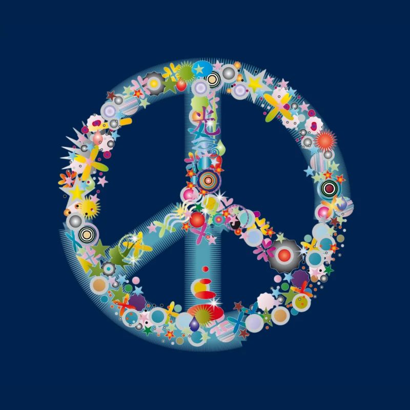Buntes Peace Symbol Muster