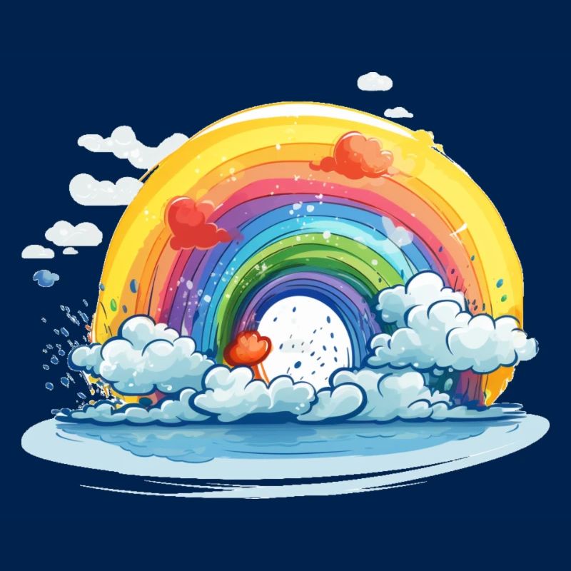 Rainbow with clouds
