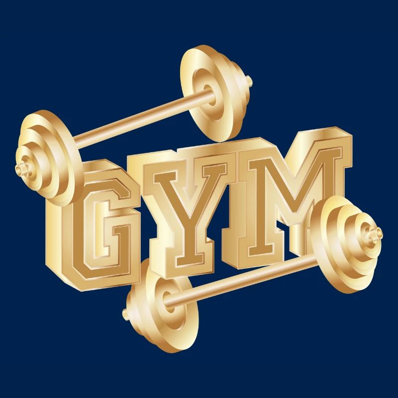 Typographie d’haltères dorée pour les amateurs de gym