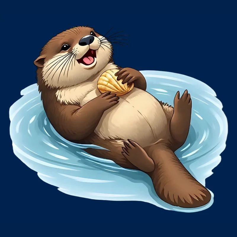Relaxed beaver with shell