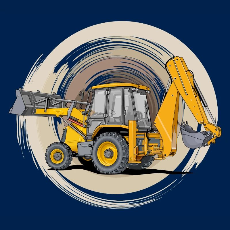 Traktor mit Ladeschaufel und Bagger Anbau