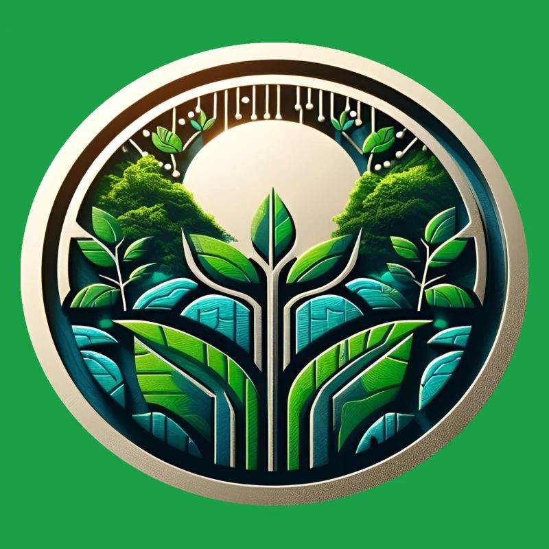 Eco Tech Logo Nature and Digitization