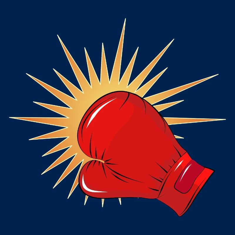 Red boxing glove with punch effect
