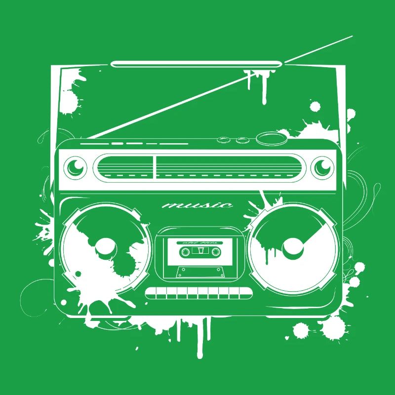 Retro Ghettoblaster Graffiti – Musik aus den 80ern
