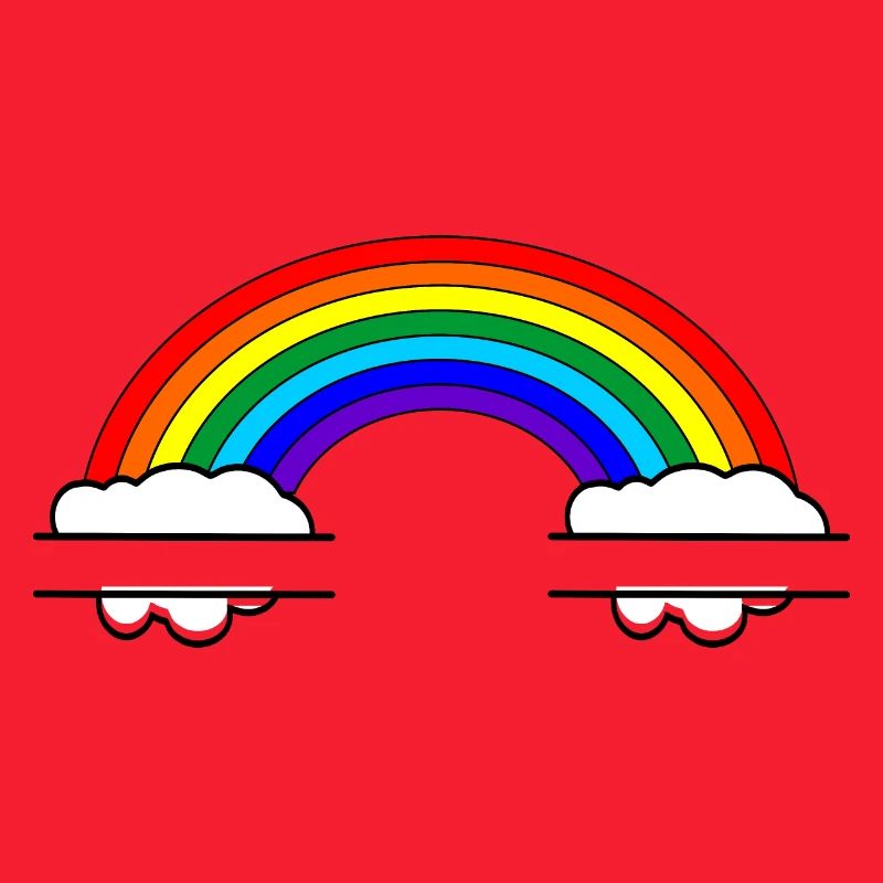 Rainbow with two name bubbles