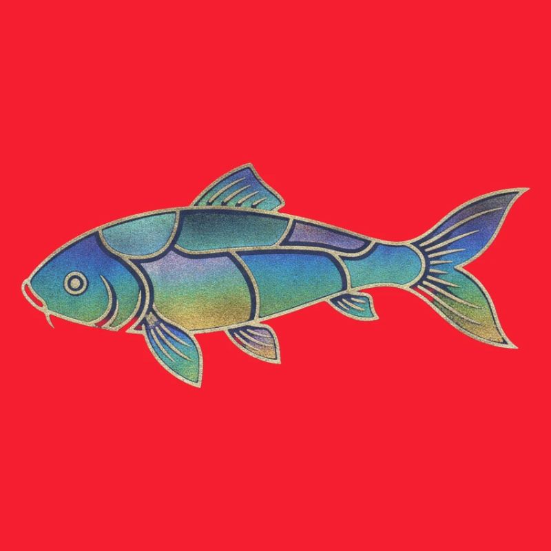 Gradient Pattern Iridescent Koi Fish