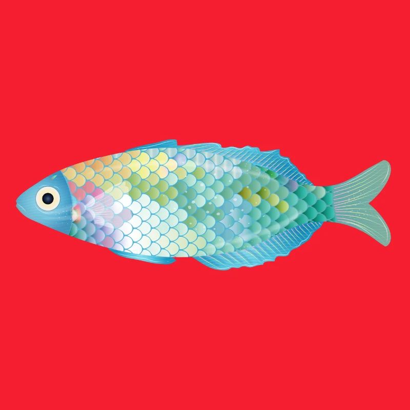 Le poisson coloré brille dans des couleurs délicates