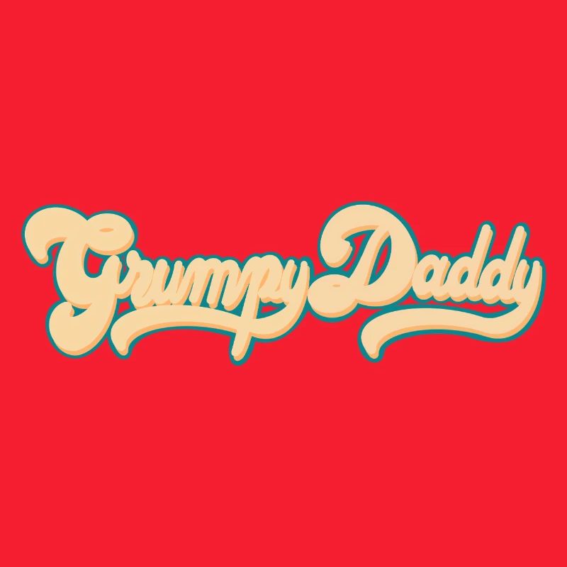 Grumpy Daddy Retro Script - Color "Groovy Baby"