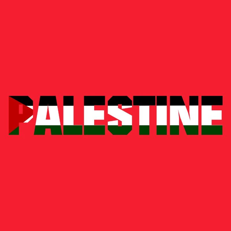 Drapeau de conception de lettrage de la Palestine