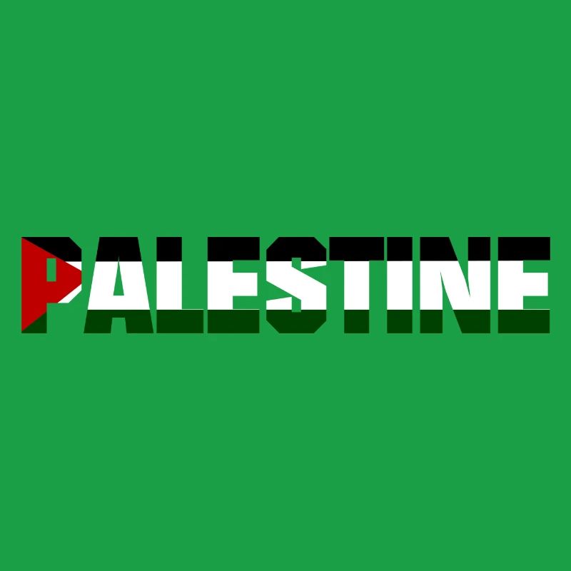 Drapeau de conception de lettrage de la Palestine