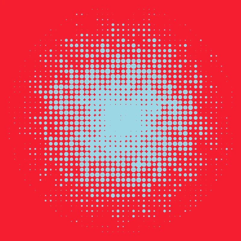 dotted round background light blue