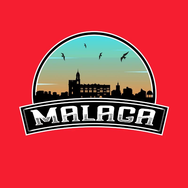Malaga Spanien Skyline Spanisches Souvenir