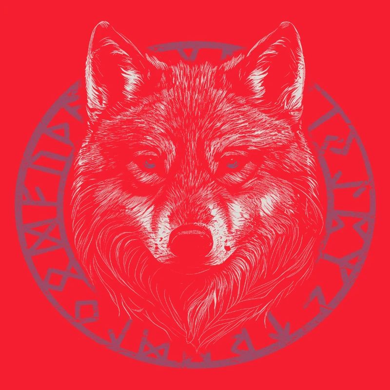 Wikinger Wolf mit Runen