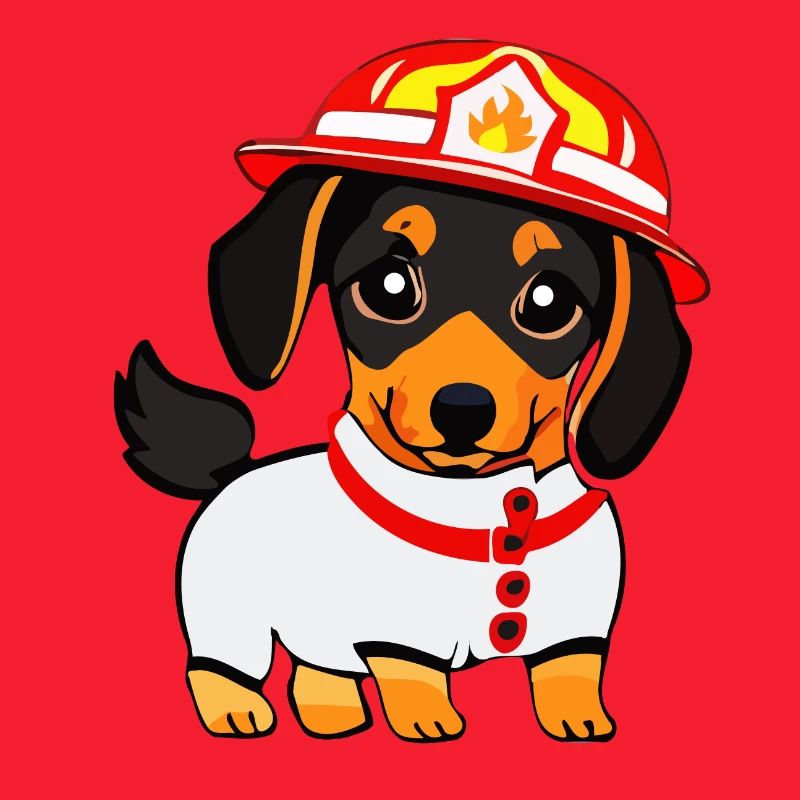 Dachshund as firefighter
